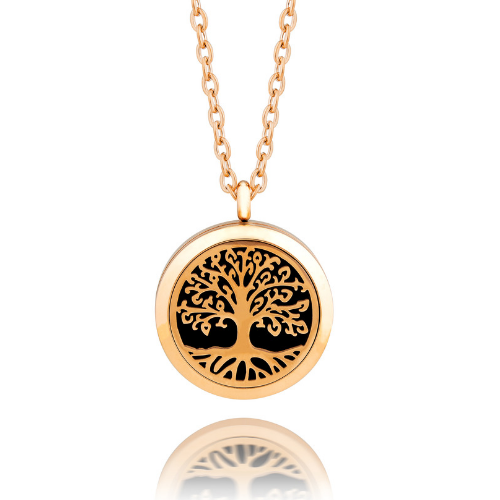 Essential oil diffuser necklace, aromatherapy locket rose gold locket